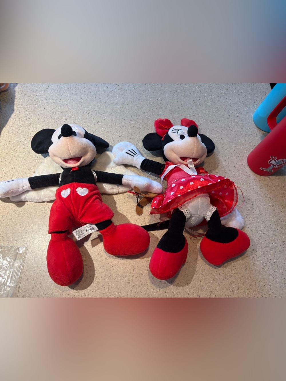 Minnie & Mickey valentine Plush Toy Duo - Red Black